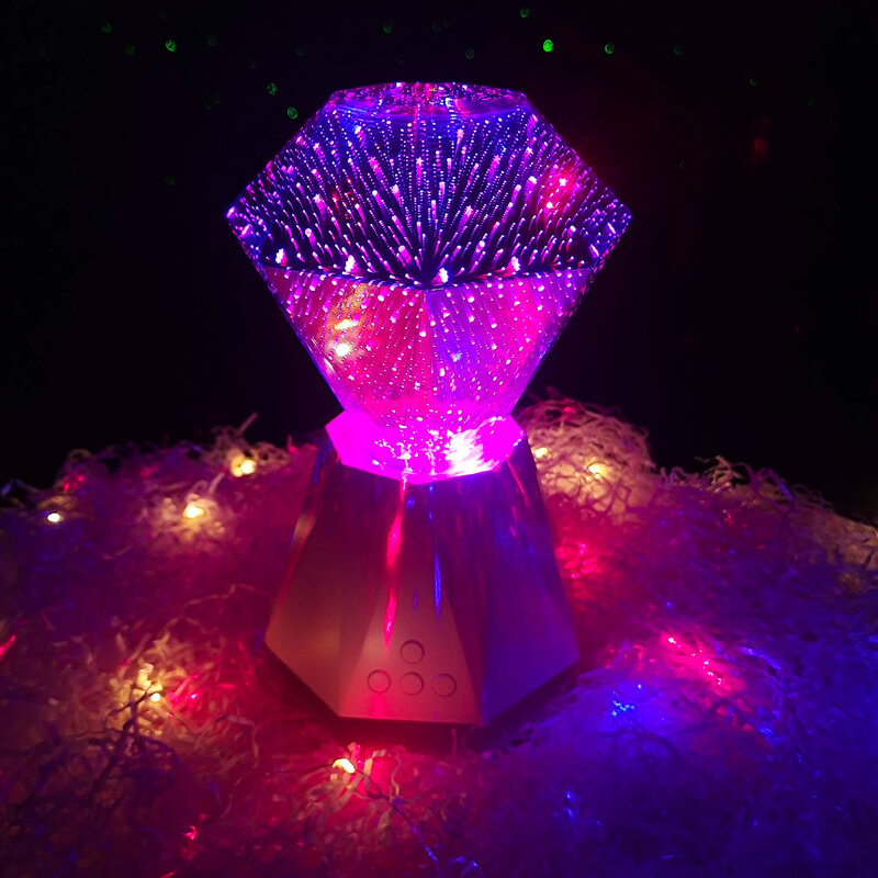 Famous led light diamonlite table lamp romantic camp tent lights with music show decorations projector