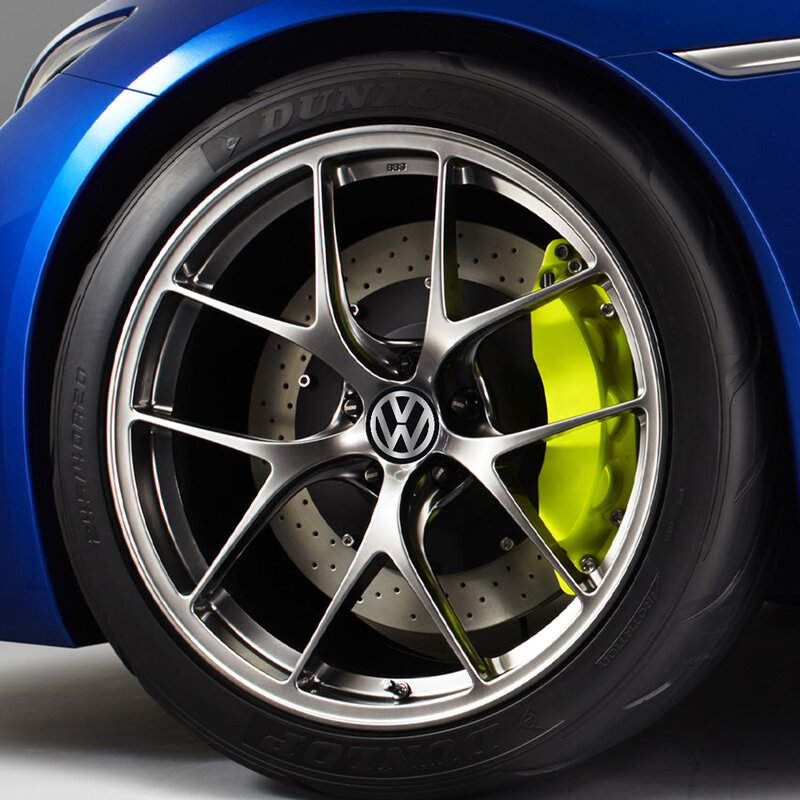 Roda de carro Centro Capa Adesivos, Hub Cap Adesivo para Volkswagen R Golf 4 Movimento GTI Polo Touran TSI TDI R32 MK4, 56mm, 60mm, 65mm, 4Pcs