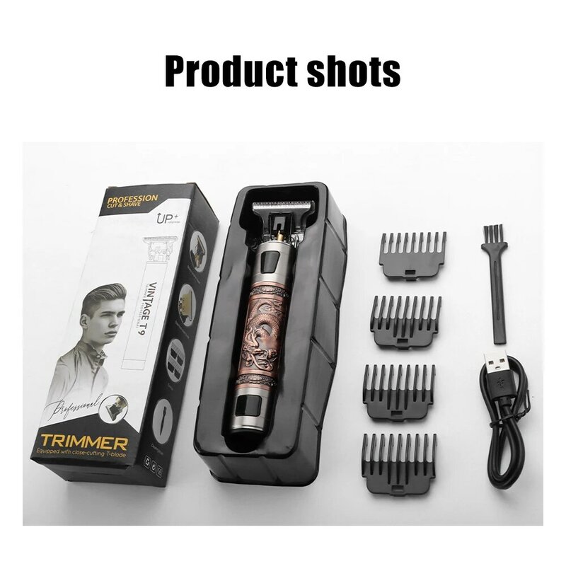 Gorąca sprzedaż w stylu Vintage T9 elektryczna wkrętarka akumulatorowa ścinanie włosów maszyny profesjonalne do włosów fryzjer trymer dla mężczyzn golenie brody maszynka do strzyżenia zapalniczki