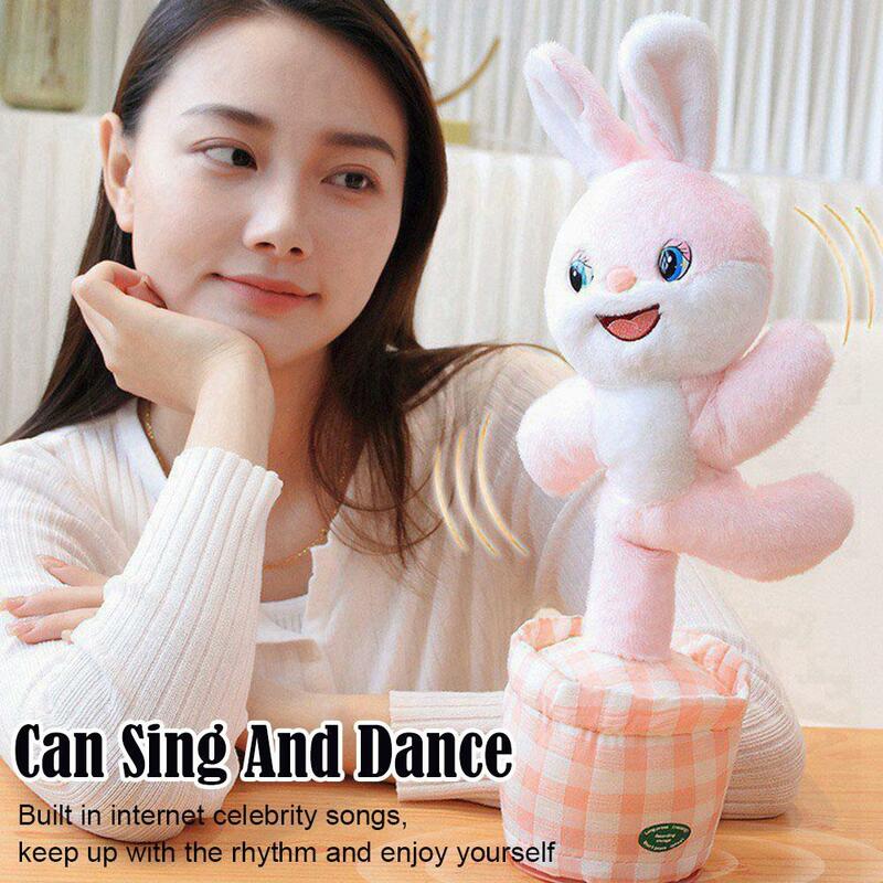 Dancing Rabbit Repeat Talking Toy peluche elettronico Can Bled Toys Interactive Early Plush Funny Education Gift Record S K6u8