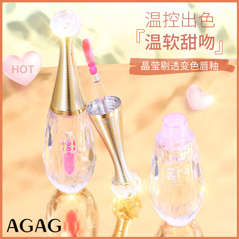 Kristal Kleur Veranderende Lipgloss Transparante Temperatuurverandering Lippenstift Hydraterende Duurzame Waterdichte Koreaanse Make-Up Voor Vrouwen