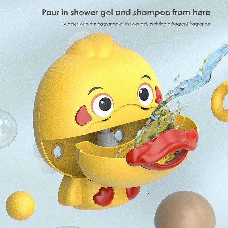 Bubble Duck Bath Toy para bebê, bateria, bolhas de banho com música suave para crianças, criativo máquina de bolhas de banho presentes de aniversário