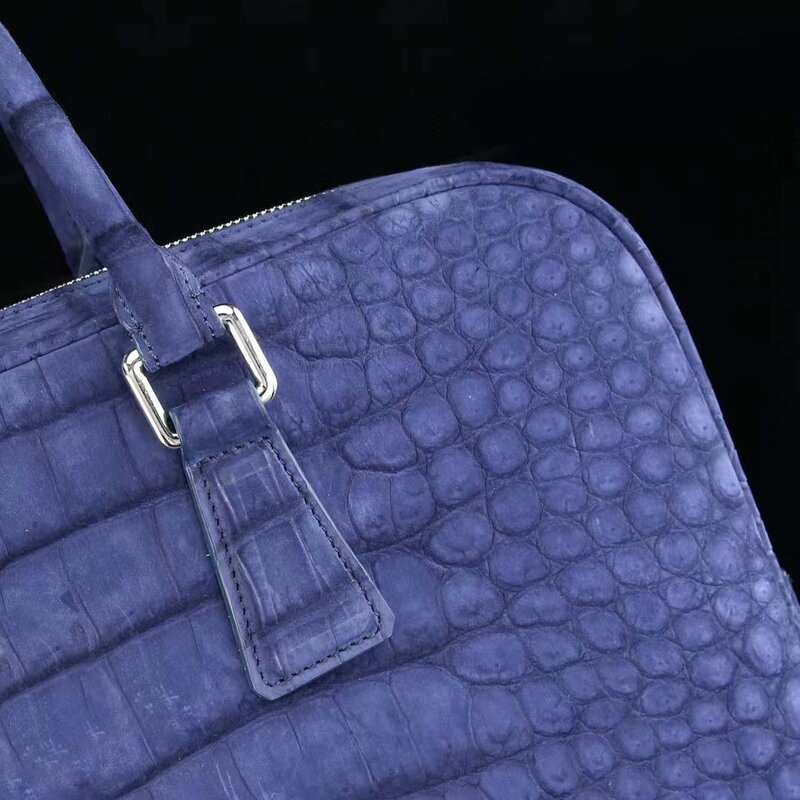 Yingshang new men handbag uomo valigetta borsa in pelle di coccodrillo maschile borsa in pelle di coccodrillo smerigliata nabuk da uomo in pelle di coccodrillo blu
