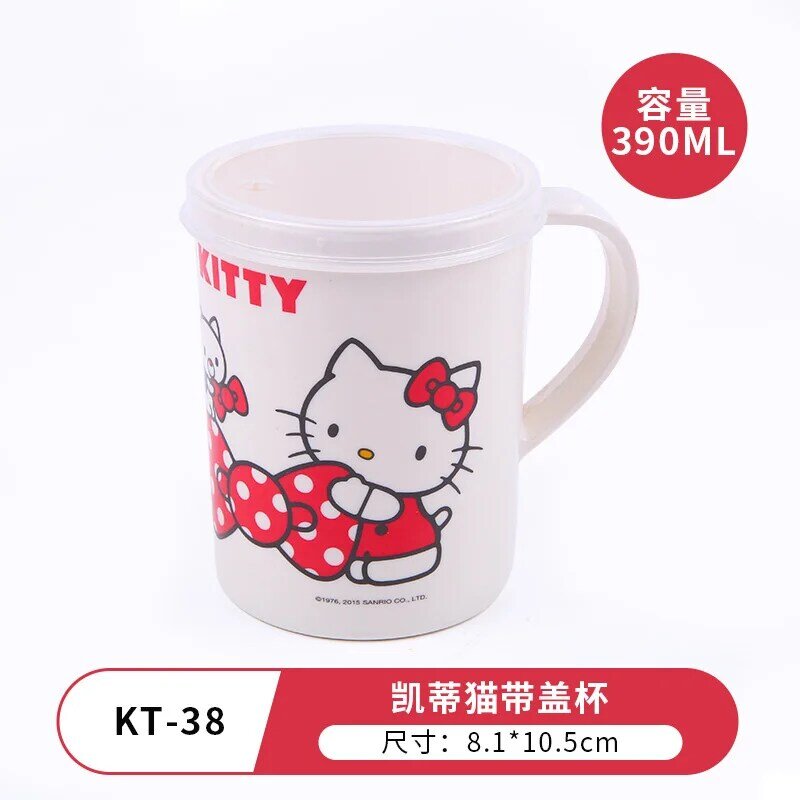 Sanrio-vajilla de Hello Kitty para bebé, vasos de agua bonitos para uso doméstico, resistentes a caídas, Grado Alimenticio, 390ml