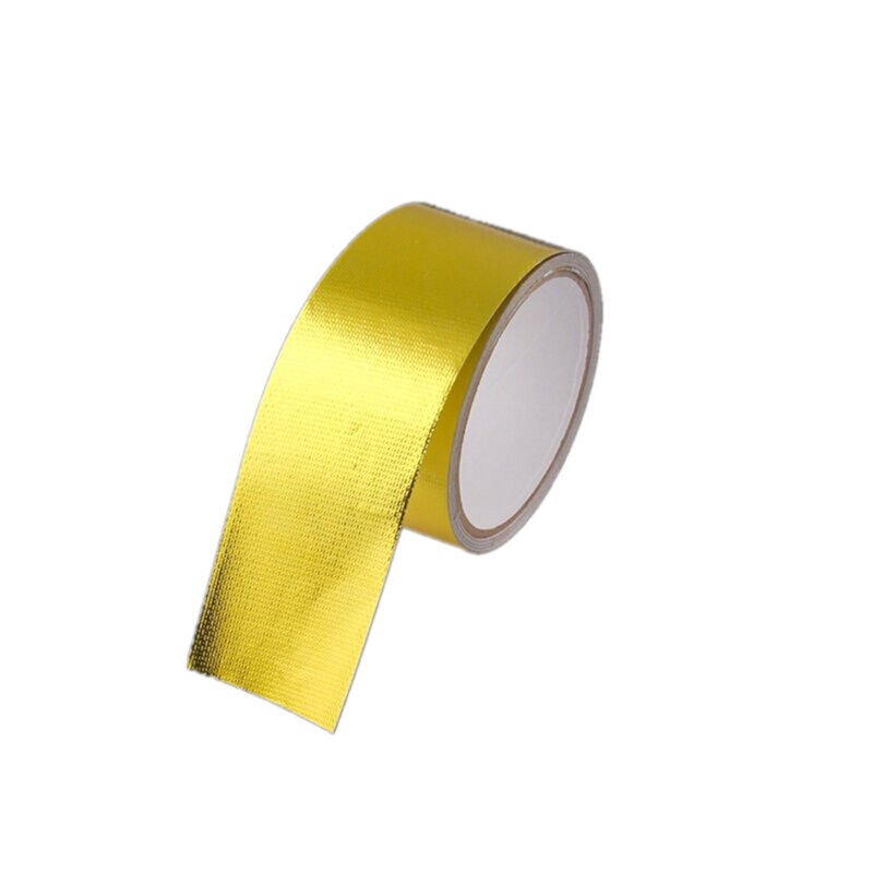 Durable Glass Fiber Heat Shield Wrap- Continuous 5m Coverage - Eye-catching Golden Design 5cm*5m/0.8in*16.4ft