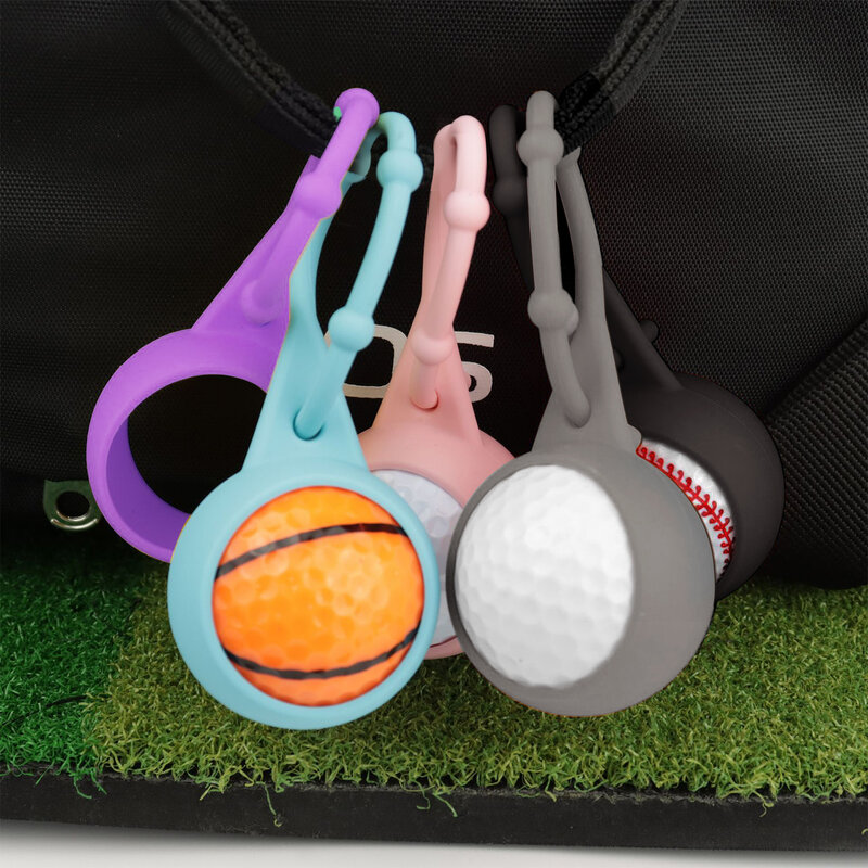 1Pcs Portable Golf Ball Protective Holder Cover Golf Ball Silicone Double Case Cover Golf Training Sports Accessories 5 Colors