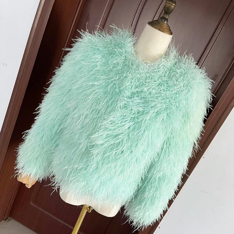 Abrigo de plumas para mujer, chaqueta gruesa y cálida de piel auténtica, elegante, a la moda, para otoño e invierno, novedad de 2022