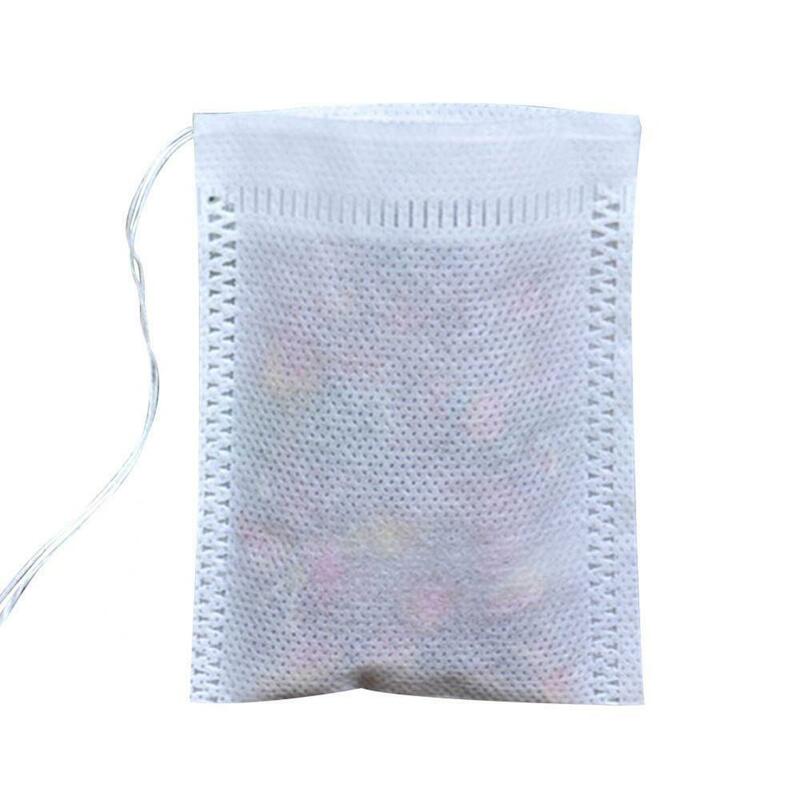 Bolsa de gasa desechable para cocina, tela no tejida con cordón, filtro para hierbas y té, 100 unidades