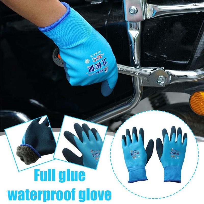 Wszystkie gumowe wodoodporne rękawiczki do rękawice ochronne termicznej na zewnątrz oraz aksamitne pogrubienie guma powlekana lateksem antypoślizgowa Gl H8A9