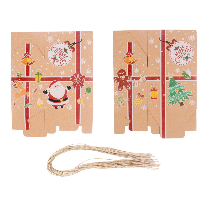 Kraft Paper Christmas Candy Box, Casa Shape Gift Bag, Santa Xmas Tree, Snowman Gift Boxes, Xmas, Ano Novo, Favor Box, 10pcs