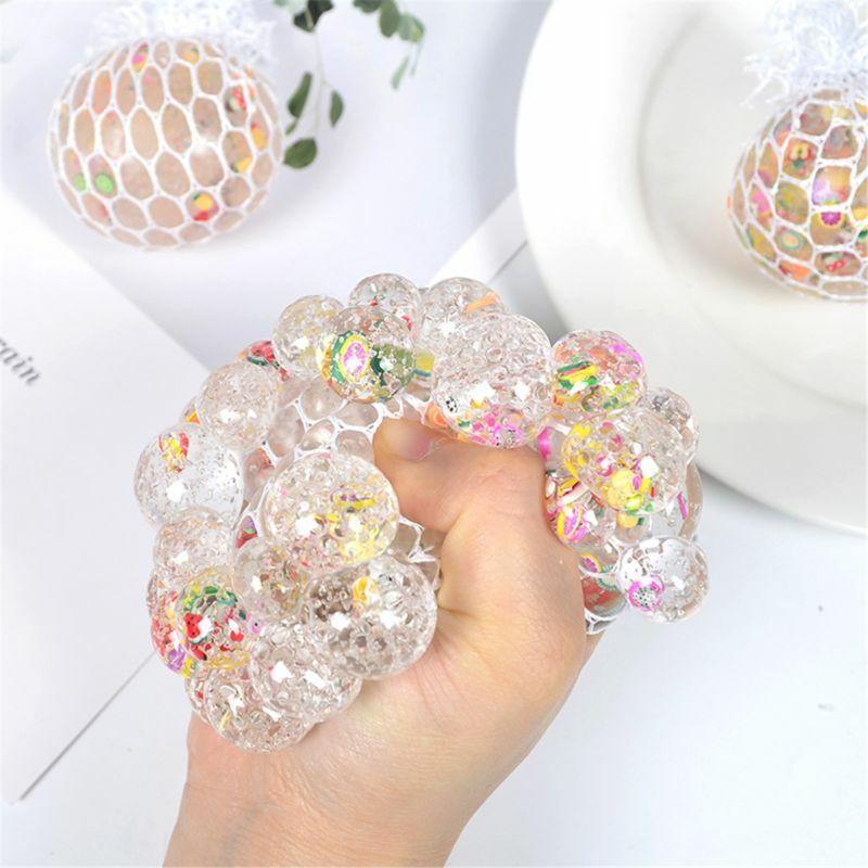 77HD Novelty Hand Slow Rising Fruit Slice with Beads Inside for Kids 6-8