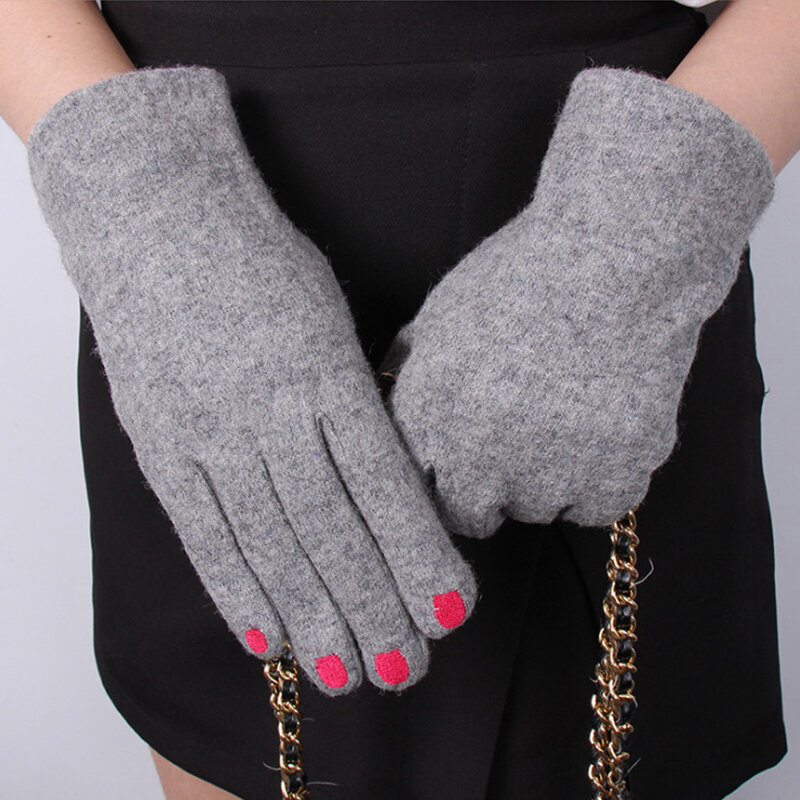 Frauen Kreative Nagellack Stickerei Handschuhe Gnade Dame Mode Vintage Fahren Vollfinger-handschuhe Mädchen Touch Screen Warme T124A