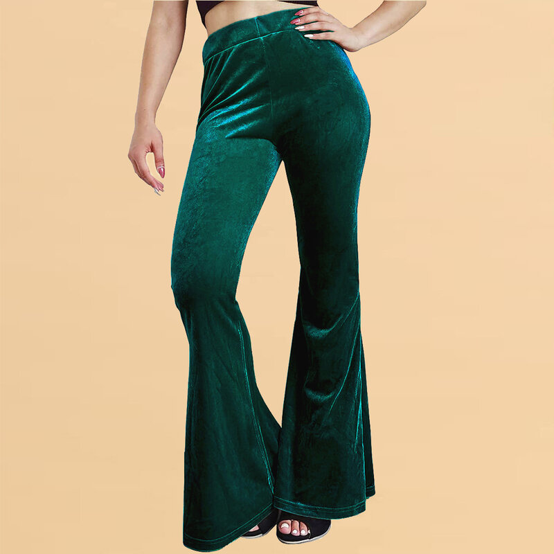 2023 Ladies Velvet Bell-bottoms elastico elastico a vita alta pantaloni a zampa di elefante pantaloni Casual donna recensioni coreane vestiti pantaloni donna