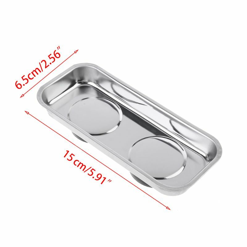 Tray Stainless Steel Magnet Tool Tray Parts Holder for Screws Sockets F0T6