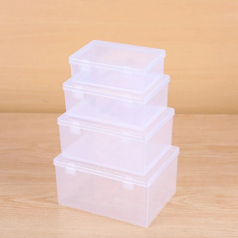 Mini Storage Box Clear Lidded Small Plastic Box For Parts Tools Storage Box Jewelry Display Case Beads Container