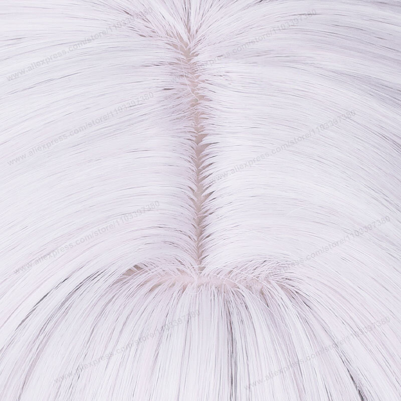 Wig Cosplay Frieren, rambut palsu Anime 68cm panjang perak putih dobel tahan panas untuk pesta Halloween