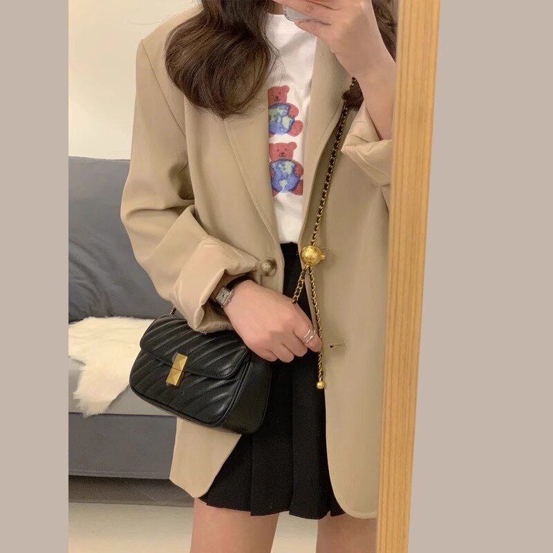 UNXX moda donna Blazer monopetto giacca capispalla primavera autunno 2024 nuovo coreano sciolto manica lunga cappotto femminile
