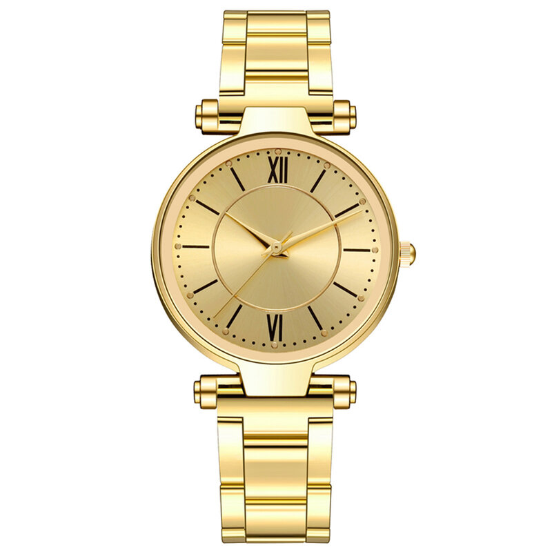 Женские роскошные часы, модные кварцевые часы с браслетом из нержавеющей стали, простые повседневные изысканные Универсальные часы с браслетом