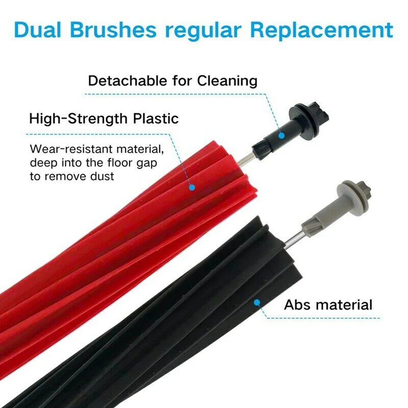 Main Side Brush HEPA Filter Main Brushes Plastic For Roborock Q8 Max, Q8 Max+, Q5 Pro, Q5 Pro+ Robots Vacuum