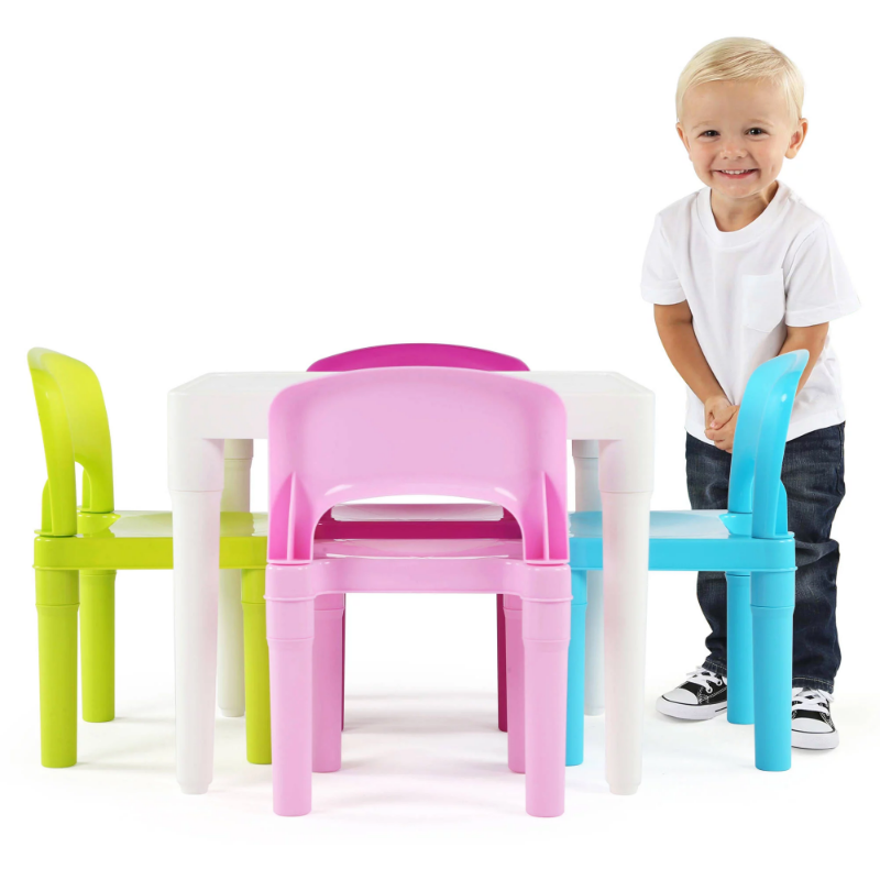 BOUSSAC Kids 5 Piece Table And Chairs Set - Pastel