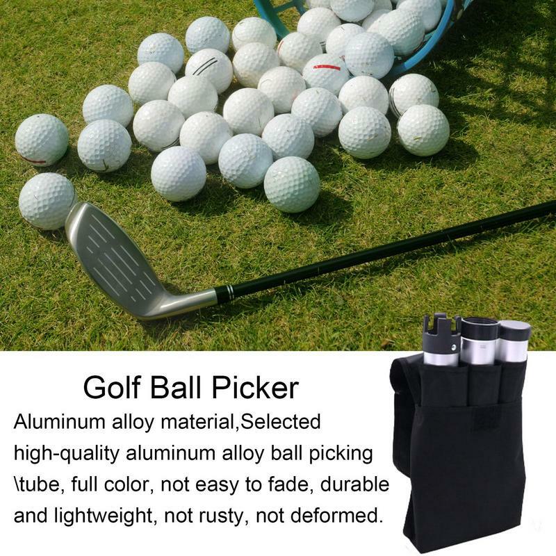 Golf Ball Shagger Tube Detachable Aluminum Alloy Golf Ball Retrievers Large-Capacity Balls Grabber For Standard Size Balls Ideal