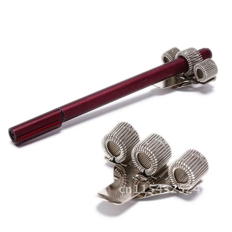 Porte-stylo à ressort en métal avec clip de poche, trou simple, double, triple, porte-stylo pour médecins, infirmière, uniforme, fournitures de bureau