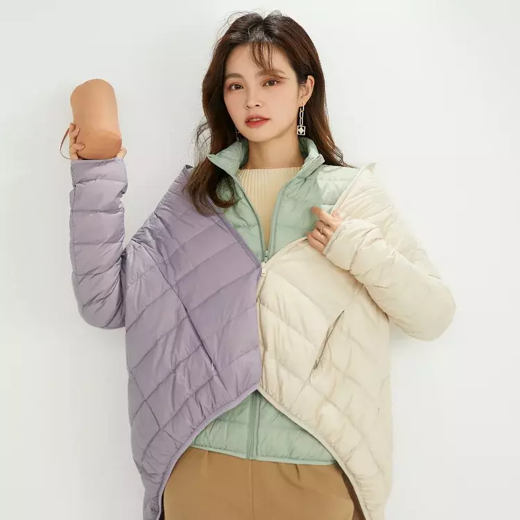 12 Farben koreanische Mode kurze Frauen Puffer Jacke 2024 neue 90% weiße Ente Daunen Herbst Winter warm halten weibliche Daunen mäntel