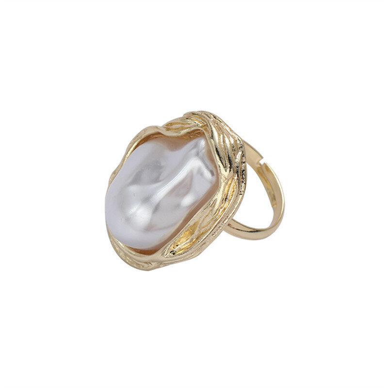 Anillo de perlas con forma de estrella de mar para mujer, anillos ajustables de Color dorado, joyería de moda coreana, accesorio de lujo para fiesta, nuevo diseño 2023