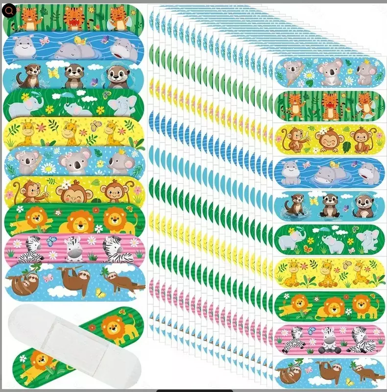 10pcs PE Waterproof Breathable Cartoon Band Aid for Children Cute Cartoon Sticker Plaster Color Elastic Bandage