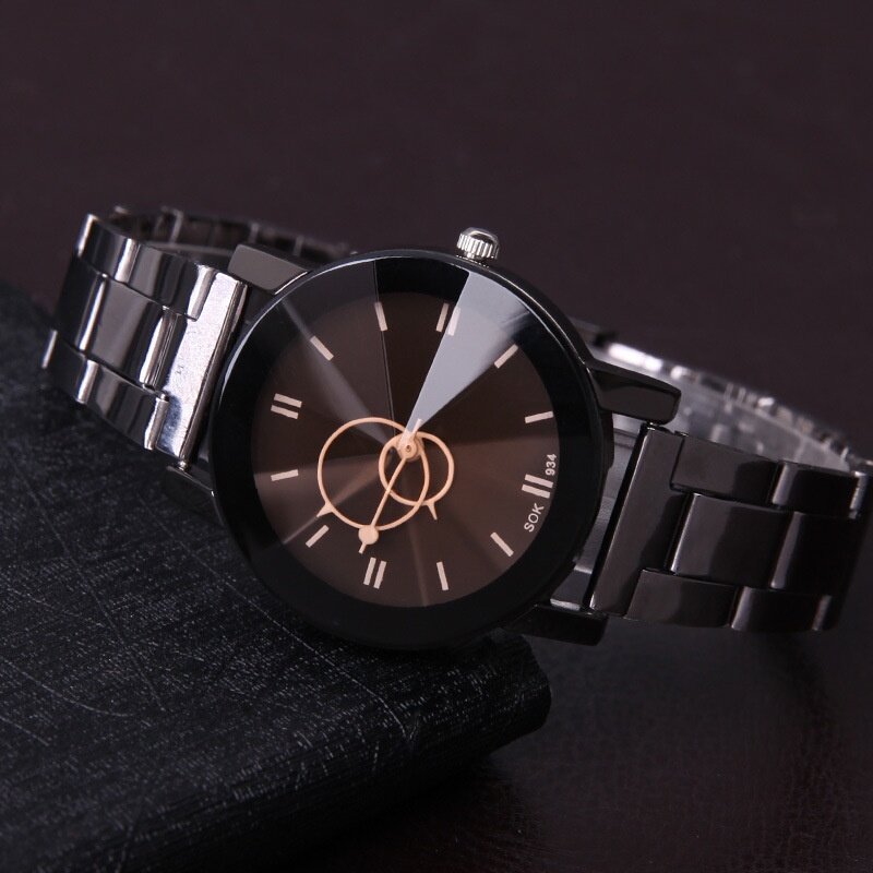 Kegllect Simple Fashion Trend  Male Female Quartz Steel Band Couple Watch Birthday Commemoration Day Valentine's Day Gift