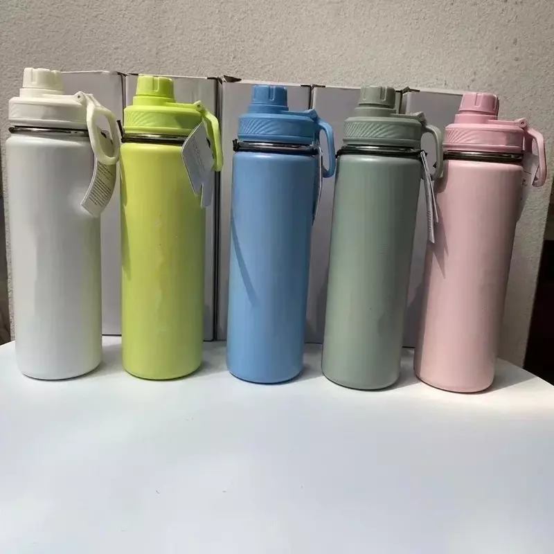 Botol air olahraga, botol air terisolasi 710ML, botol air Stainless Steel, vakum Titanium murni, portabel, anti bocor, cangkir luar ruangan