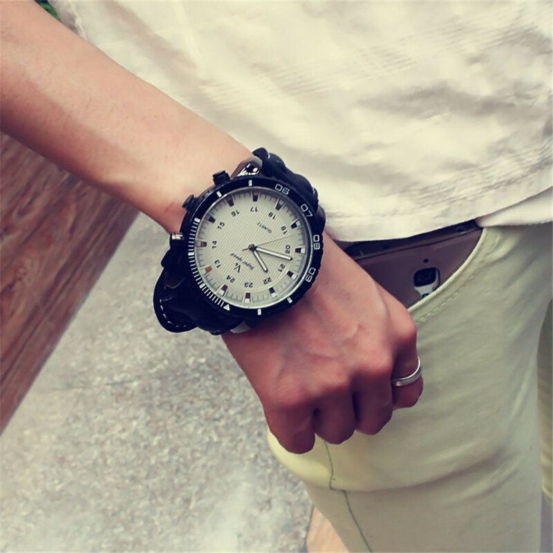 Coreano tridimensional Silicone relógio masculino esportes grande mostrador neutro relógio de pulso coreano Reloj Hombre