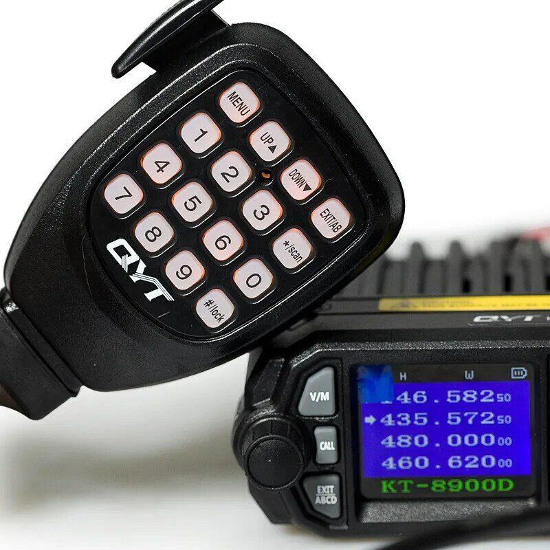 QYT-walkie-talkie de banda cuádruple para coche, Radio Móvil de dos vías, Mini pantalla, 25W, KT-8900D