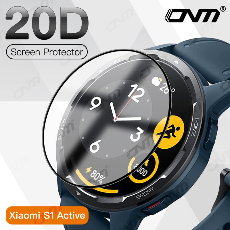 Protector de pantalla 20D para Xiaomi Mi Watch S1 Active / S2 42MM 46MM, película protectora suave de cubierta completa para Xiaomi Color 2 (no de vidrio)