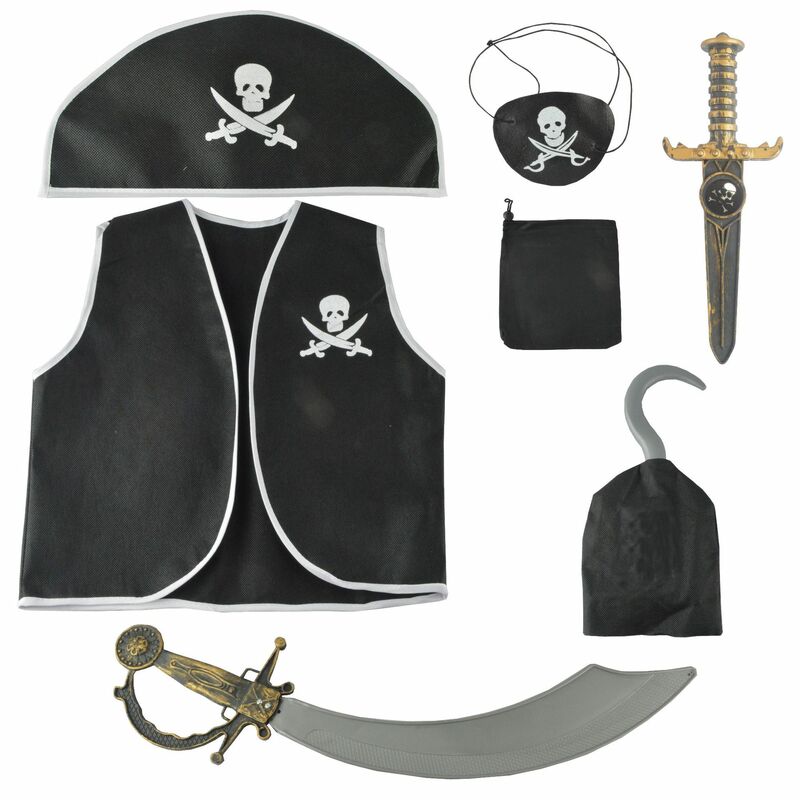 Traje de baile de graduación para niños, accesorios de disfraz de pirata, cuchillo pirata, conjunto de chaleco de pirata, disfraces de juego
