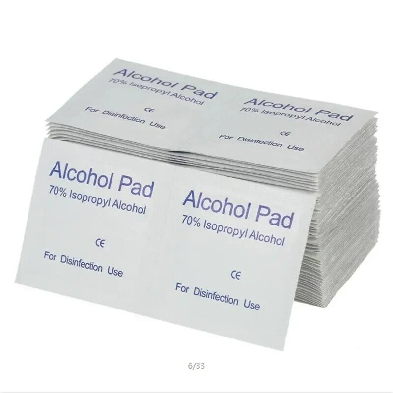 100Pcs Alcohol Katoen Pads Ontsmettingsmiddel Vegen Outdoor Apparatuur Desinfectie Alcohol Pack Nail Art Cleaning Katoen Sterilisatie