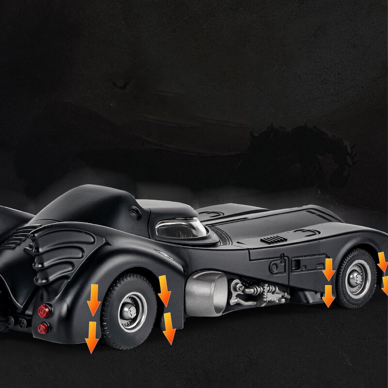 1:24 Batmobile Bat 1989 Alloy Model Car Toy Diecasts Metal Casting Sound and Light Pull Back Car Toys For Children Vehicle