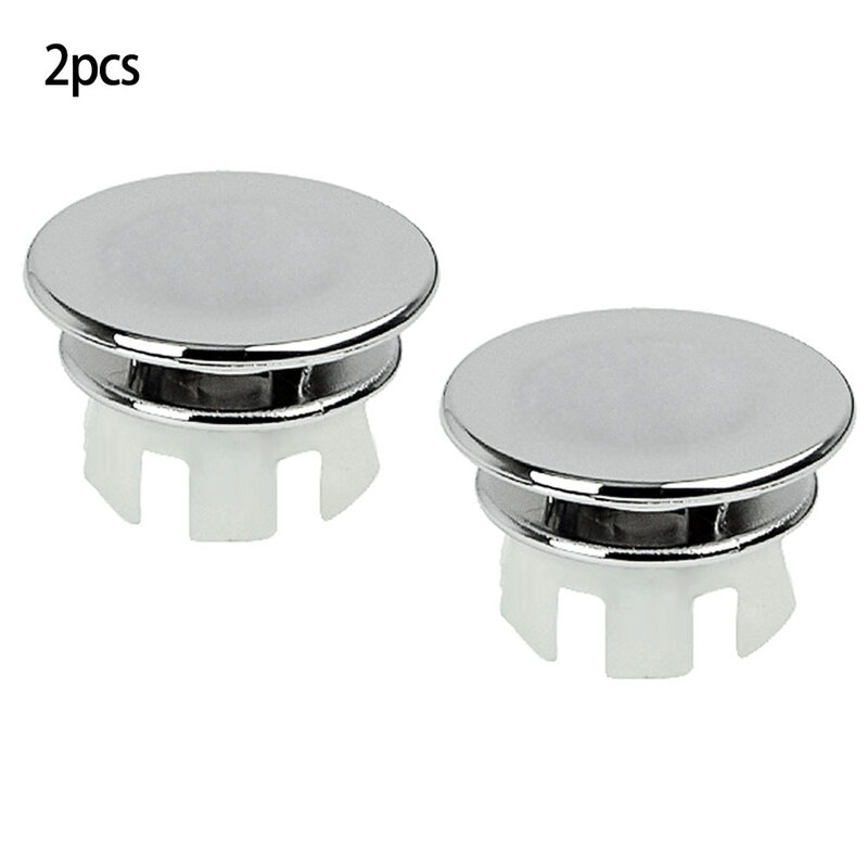 2pcs Basin Overflow Ring Plastic Bathroom Overflow Covers For Basin/Sink Chromed Replacement Hole For 22-24mm Aperture Bathroom