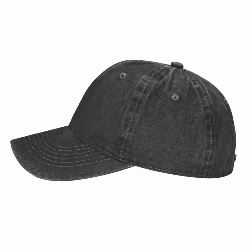 Chapéu de cowboy masculino e feminino, tampa da cabeça, estilo vintage, com preto e branco, com letras pretas