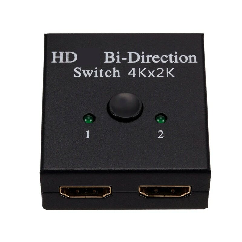 Pengalih dua arah 4K HDMI, Kompatibel 2 port 2 In 1 keluar untuk Xbox PS3/4 kotak TV untuk Monitor TV adaptor proyektor