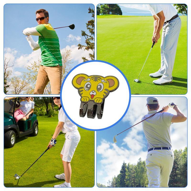 Tigre dos desenhos animados Magnetic Golf Ball Marker Tool, Golf Hat Clip, Sports Markers, Decorative, Bag Acessórios
