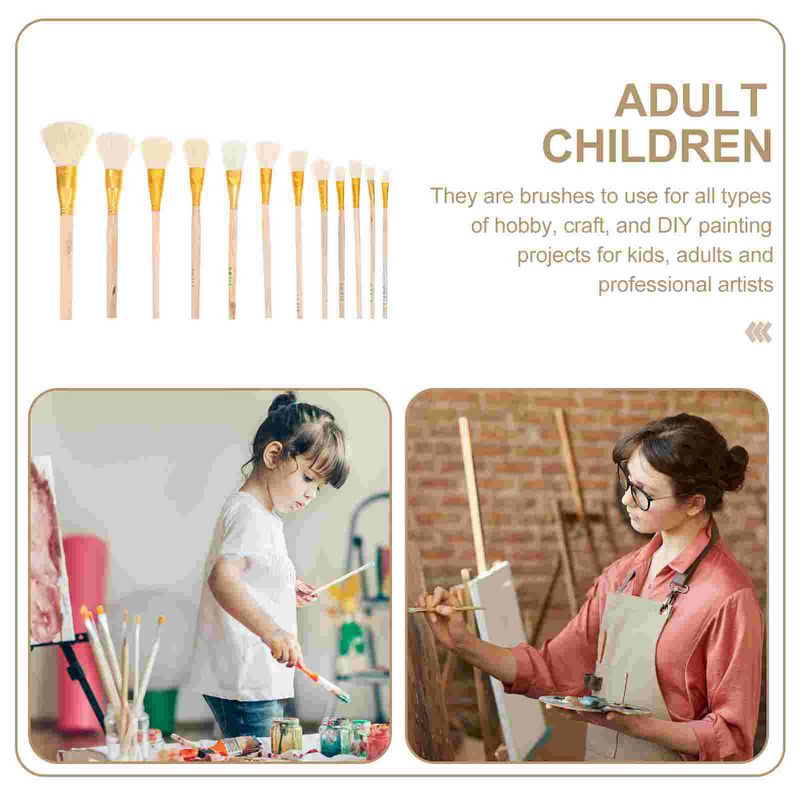 Paint Pen Wool Brush Gilding Painting for Gold Foil For Kids with Wood Handle Goat Supplies Bristle