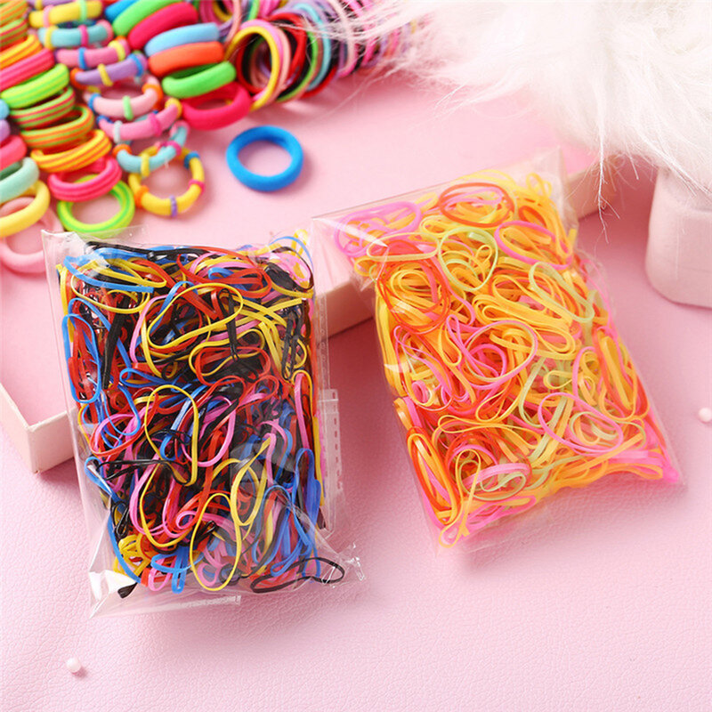 Children Colorful Nylon Elastic Hair Bands For Baby Girls Rubber Bands Set Kids Ponytail Holder Headband Hair Accessories 780Pcs