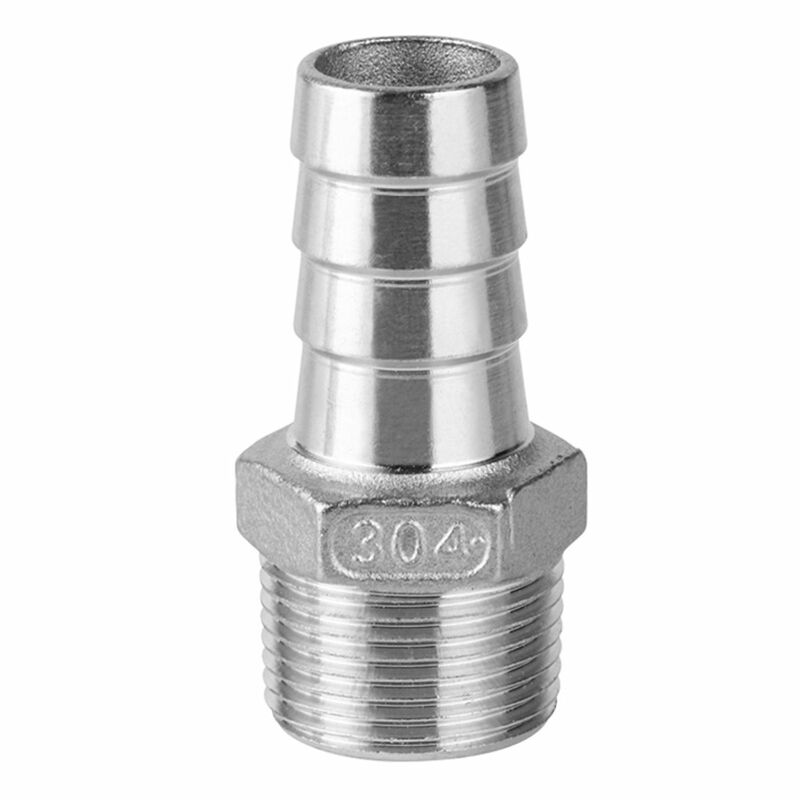 1/8" 1/4" 3/8" 1/2" 3/4" 1" BSPT Male 6 8 10 12 13 15 16 19 20 25 32mm Hose Barb Connector  304 Stainless Steel Hosetail Coupler