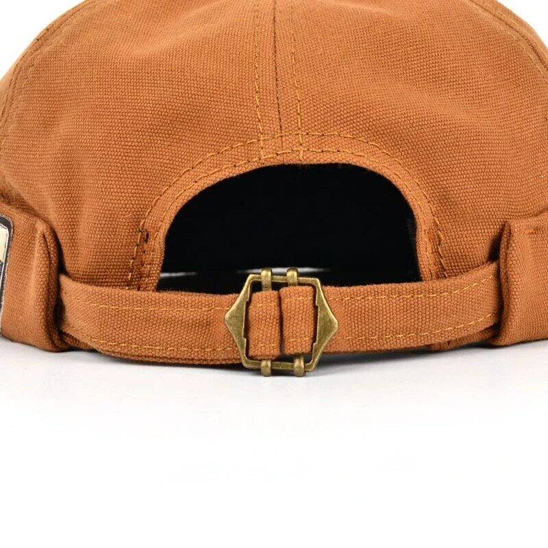 Bocca Vintage Docker czapka bez ramiączek kapelusz Skullcap bawełna Retro regulowany jednolity kolor lato jesień wiosna Hip-Hop moda