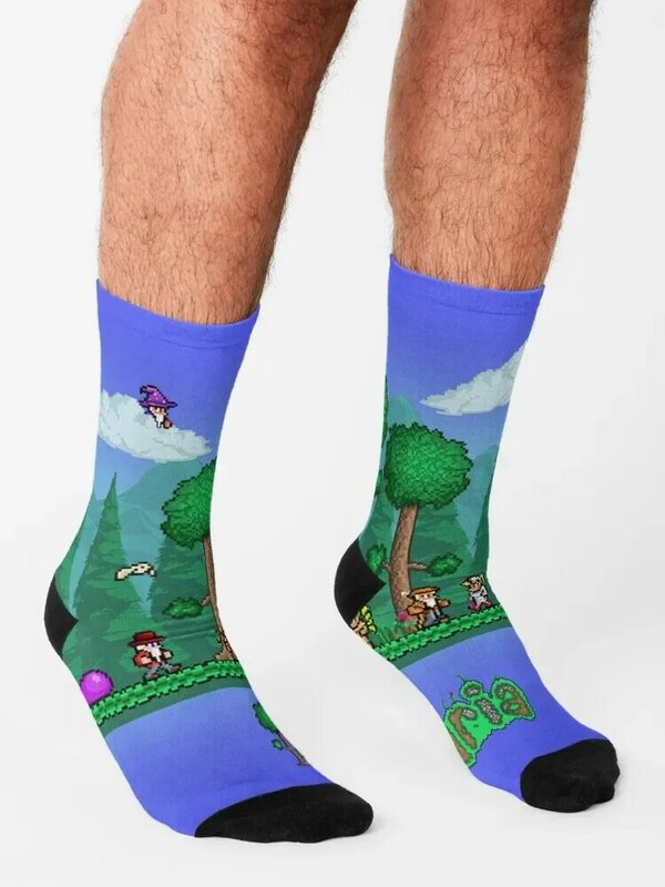 Terraria-kaus kaki permainan Indie kaus kaki anti selip sepak bola valentine ide hadiah kaus kaki Pria Wanita