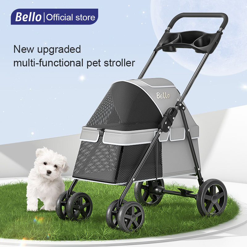 Bello 2023 Travel Carrier Easy One-Hand Fold Luxury Pet Dog passeggino 4 ruote passeggini leggeri per cucciolo