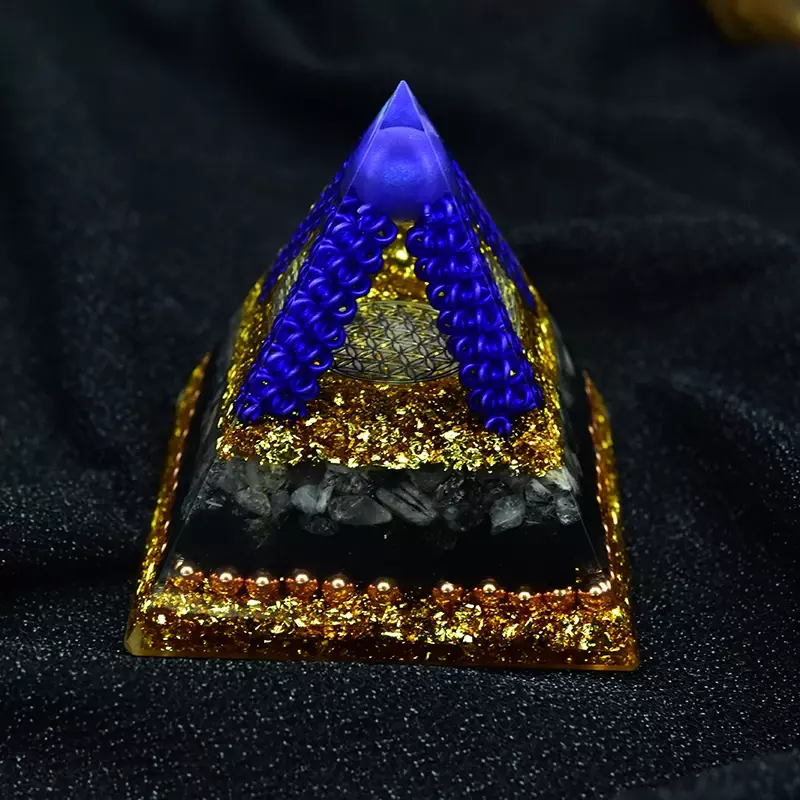 Pirâmide Orgone De Turmalina De Cristal, Meditação De Cura De Energia Reiki, Artesanato De Fengshui, Personalização De Chacras De Resina