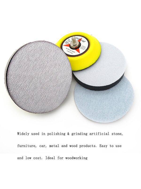 3 Inch 75mm White Dry Grinding Sandpaper  Hook & Loop Sanding Discs 60 to 1200 Grit for Polishing Grinding