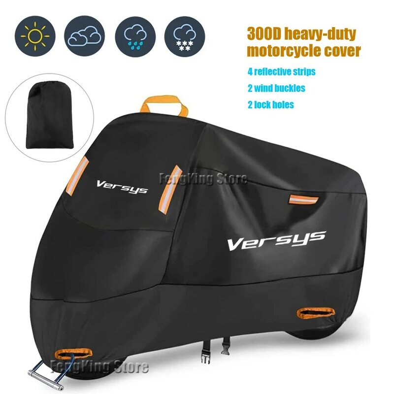 For Kawasaki Versys 650 1000 X-300 X300 Versys1000 Motorcycle Cover Waterproof Outdoor Scooter UV Protector Rain Cover